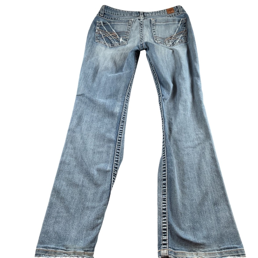 Women's B K E Blue Flared Jeans - Picture 2 of 9